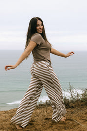 Stripe Pants - Truffle
