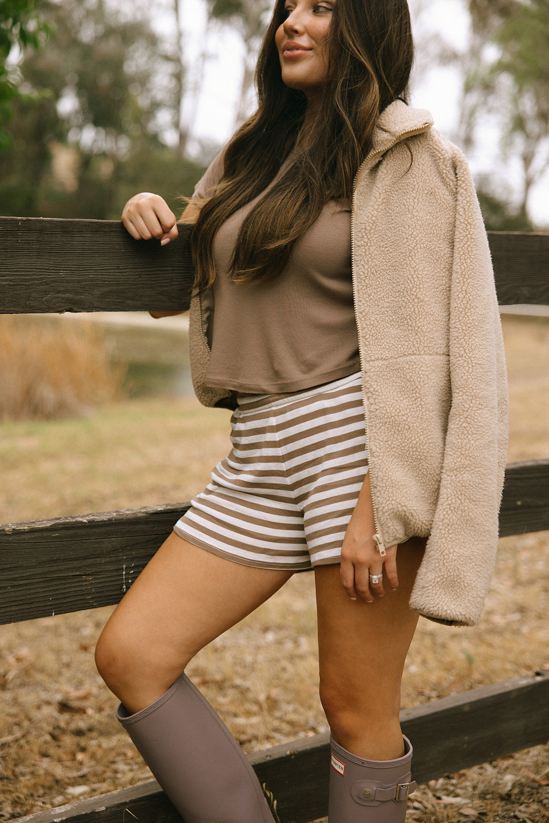 Stripe Shorts - Truffle