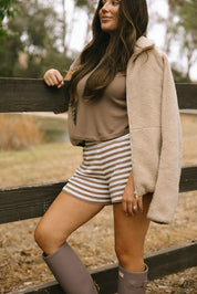 Stripe Shorts - Truffle
