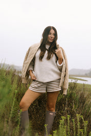 Stripe Shorts - Truffle