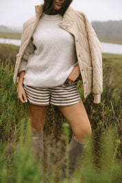 Stripe Shorts - Truffle
