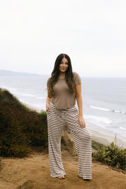 Stripe Pants - Truffle