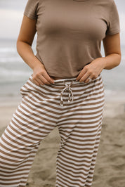 Stripe Pants - Truffle