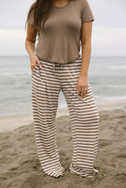 Stripe Pants - Truffle
