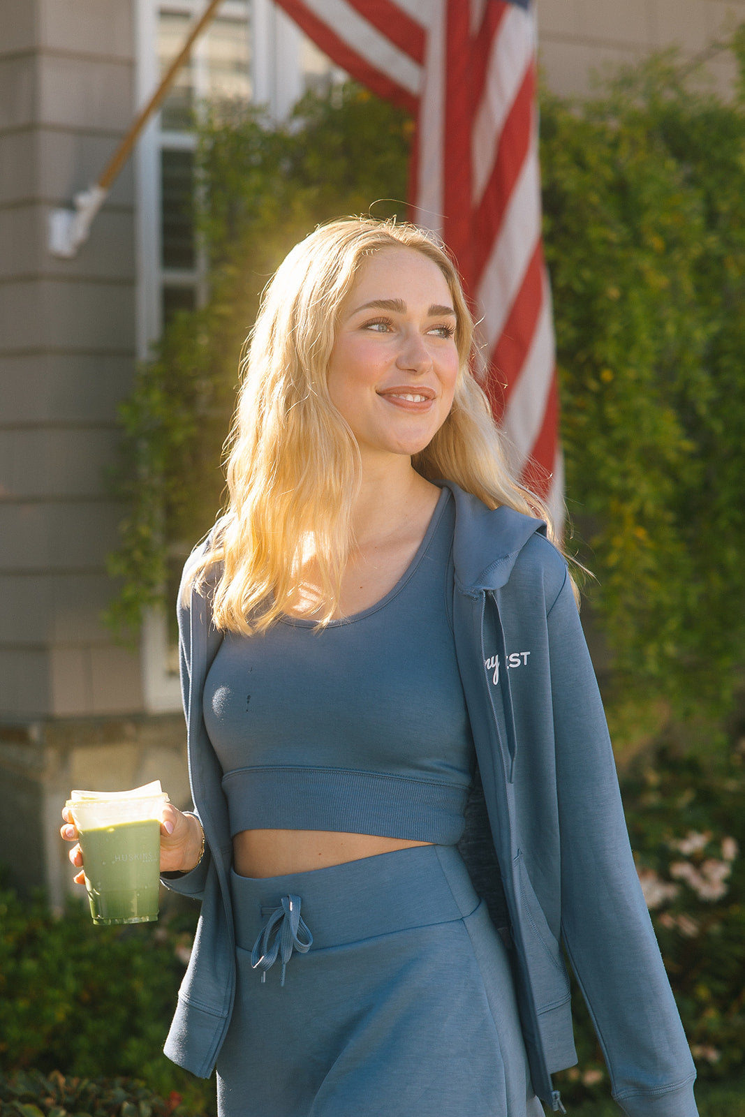 Active Zip Hoodie – Harbor Blue